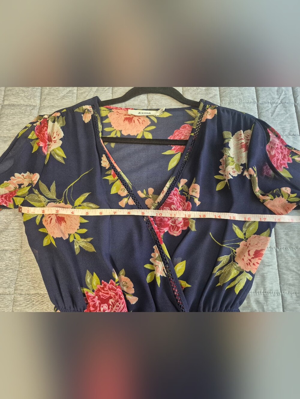 Navy Floral Wrap Maxi Dress - Picture 8 of 15